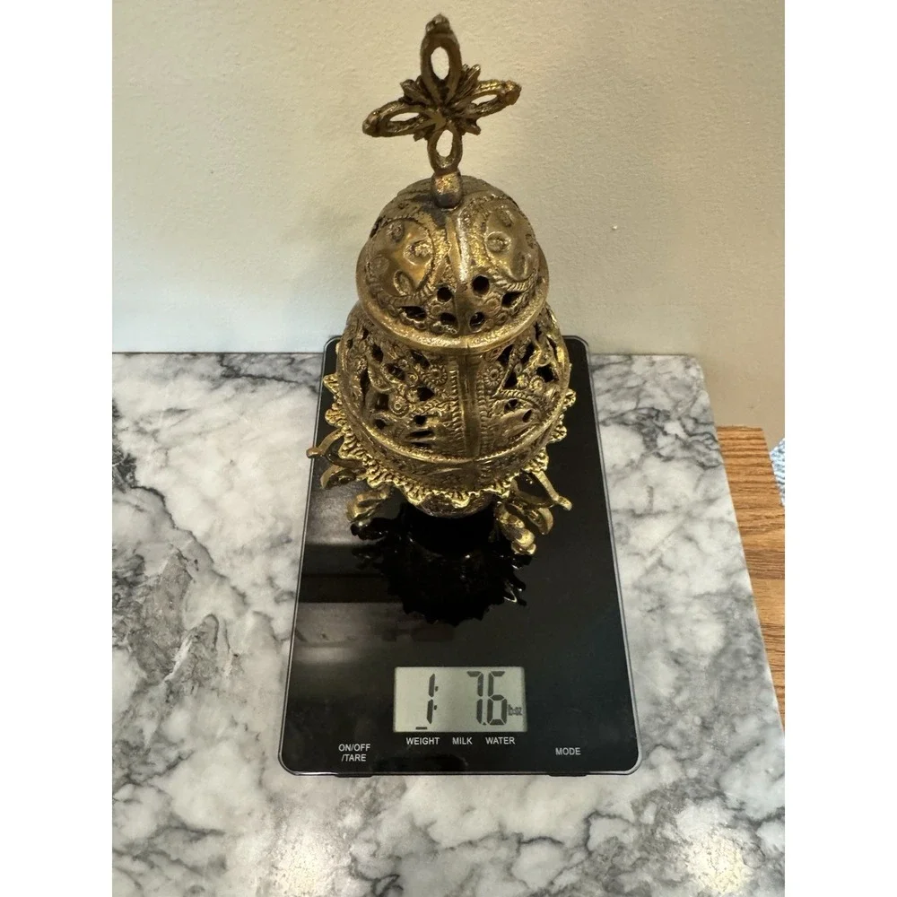 Set 3 Vintage Solid Brass Greek / Orthodox Tabletop Incense  Burners ~ Thuribles